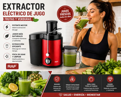 EXTRACTOR EXPRIMIDOR DE JUGOS ELÉCTRICO RAF
